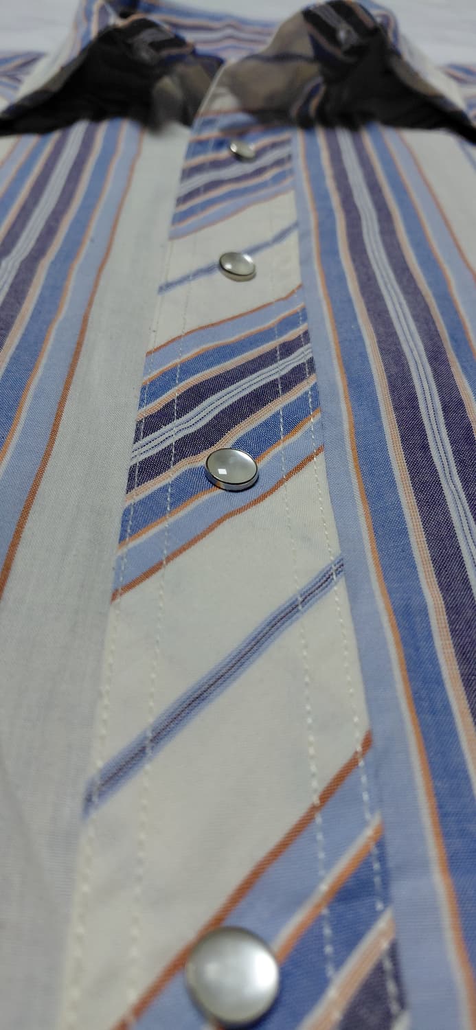 [L] 랭글러(Wrangler) 빈티지 웨스턴 멀티 스트라이프 반팔 셔츠 상품이미지9