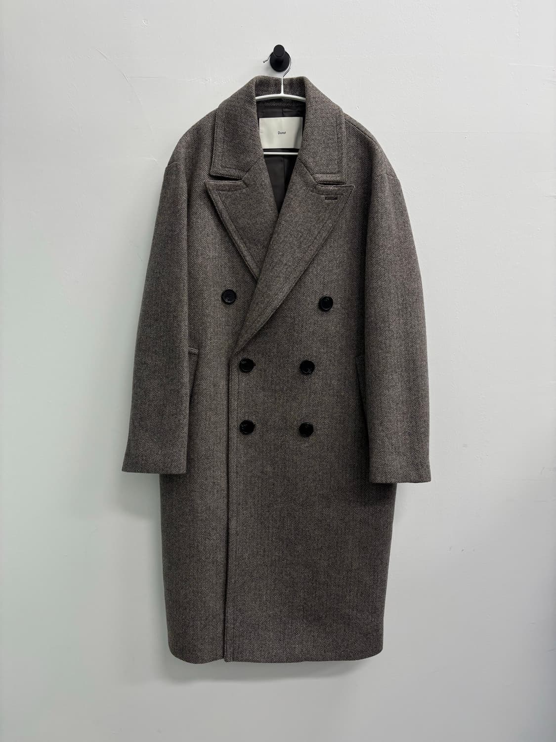 Dunst(던스트) 유니섹스 오버사이즈 더블 울 코트 헤링본 상품이미지1
