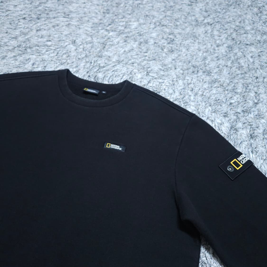 내셔널지오그래픽)105 남자 블랙 기모맨투맨티셔츠 / 왕눈이샵 상품이미지4