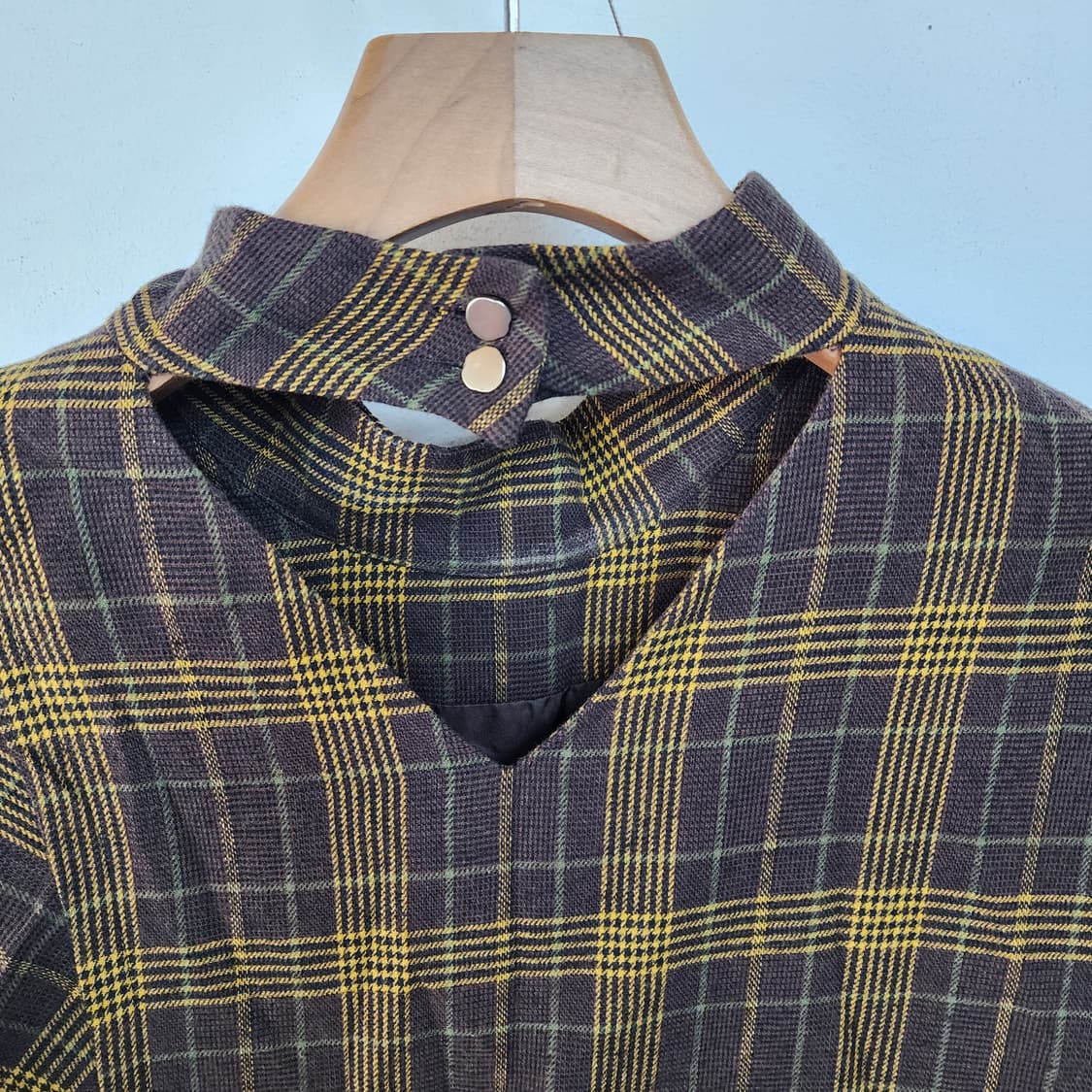 라인 체크 롱 원피스 상품이미지4