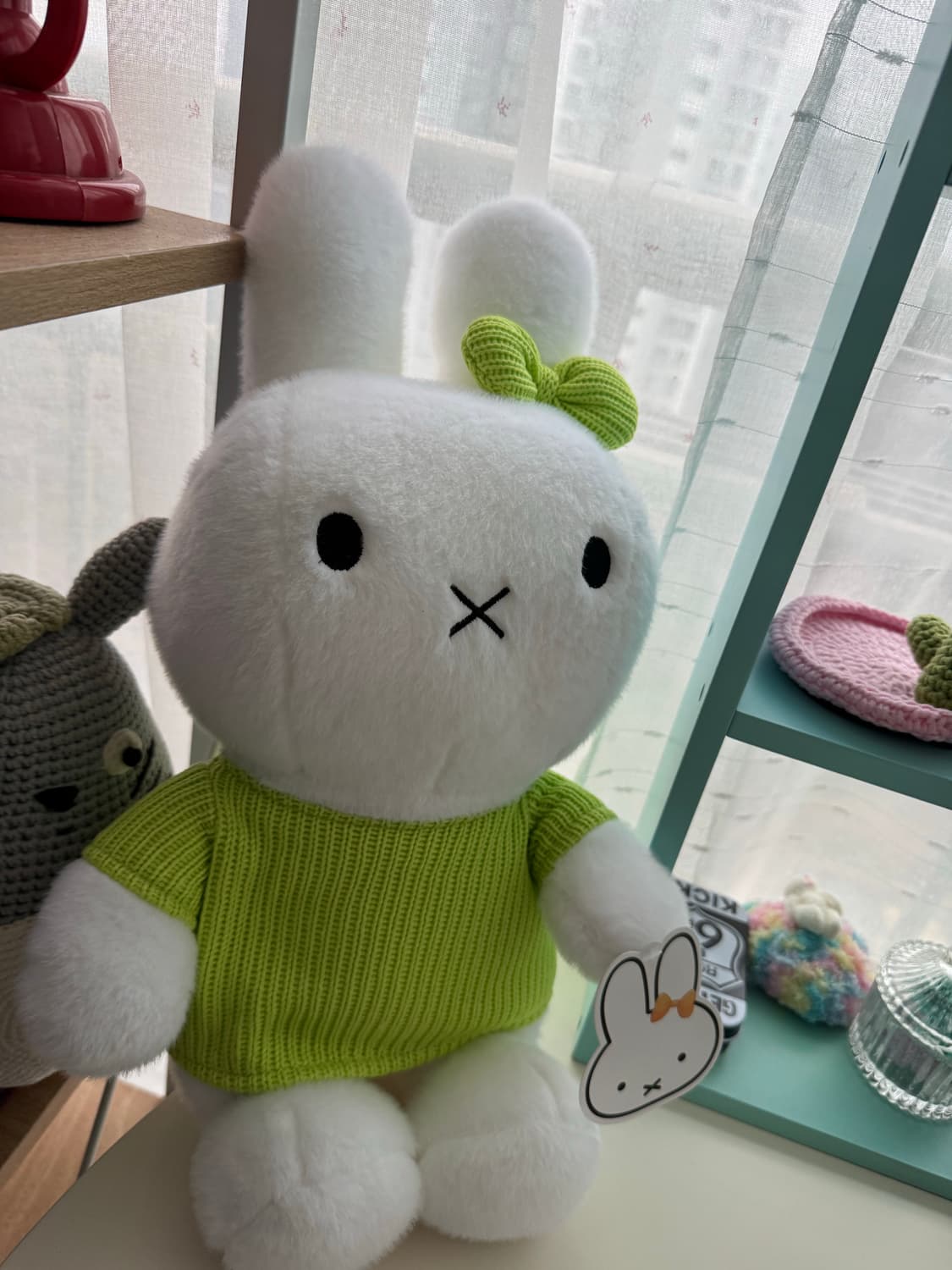 중대형 48cm 미피 멜라니 토끼 인형 그린 니트 땍있음 상품이미지6