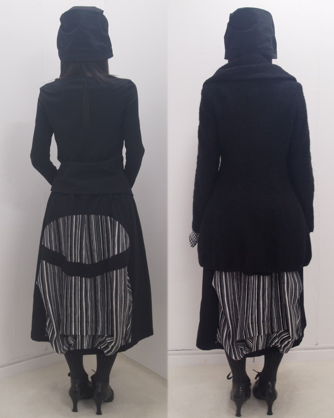 Ink stripe circle cut-out balloon skirt 상품이미지6