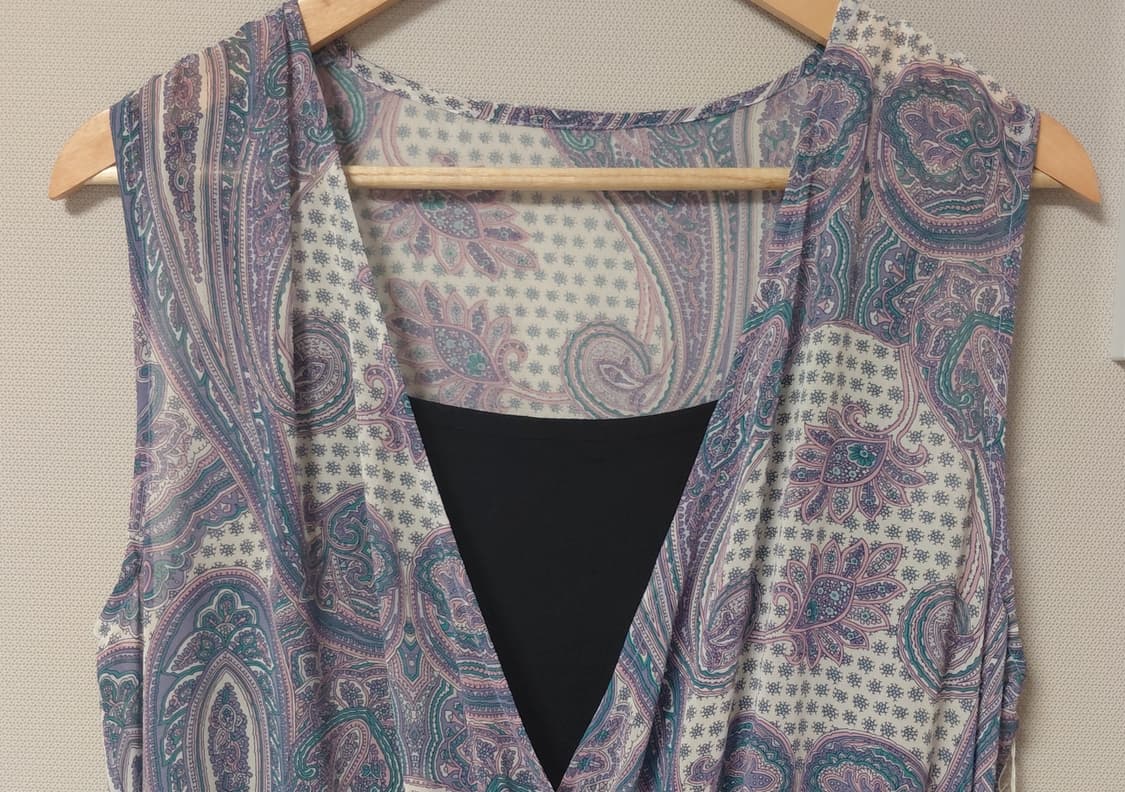 라벤더 페이즐리 탑 + 슬리브리스 티 SET 상품이미지2