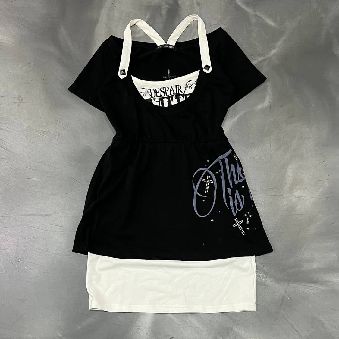  빈티지 펑크 큐빅 레터링 반팔티 y16308 상품이미지1