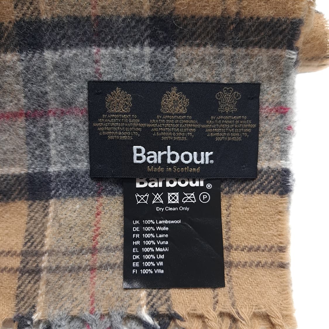 MX536 바버 00s 스코틀랜드판 램스울 하우스타탄 베이지 머플러 목 상품이미지4