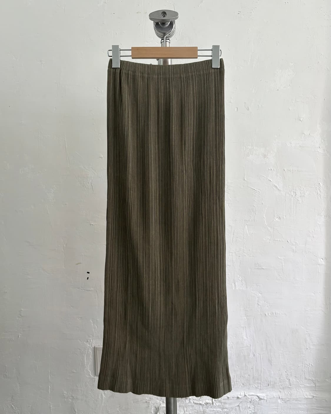 Issey Miyake 이세이미야케 90‘s 카키 플리츠 스커트 상품이미지1