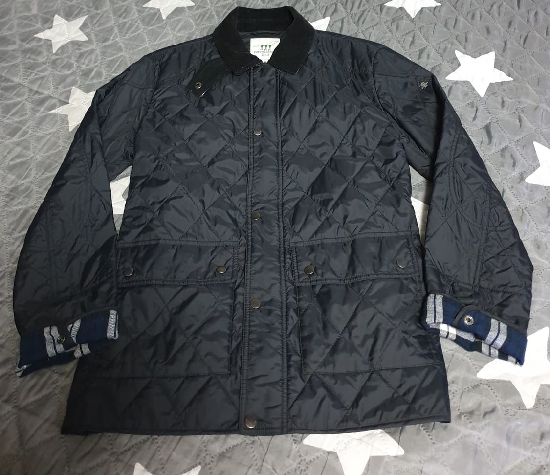 헨리코튼 골프 카라 코듀로이 퀄팅점퍼 블랙 (M) 상품이미지1