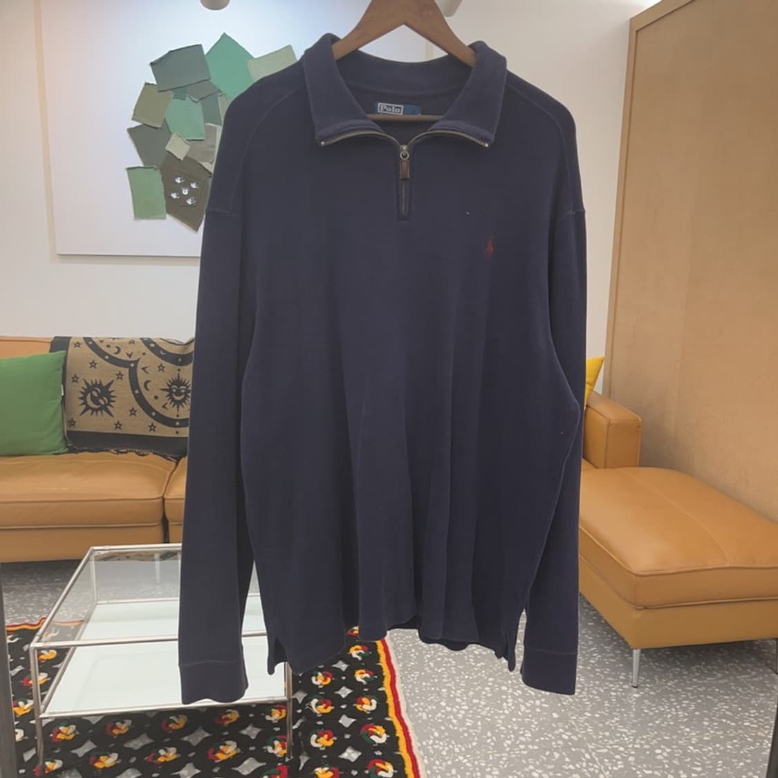 폴로 랄프로렌 모던 베이직 오버핏 반집업 니트 XL C07380 상품이미지3