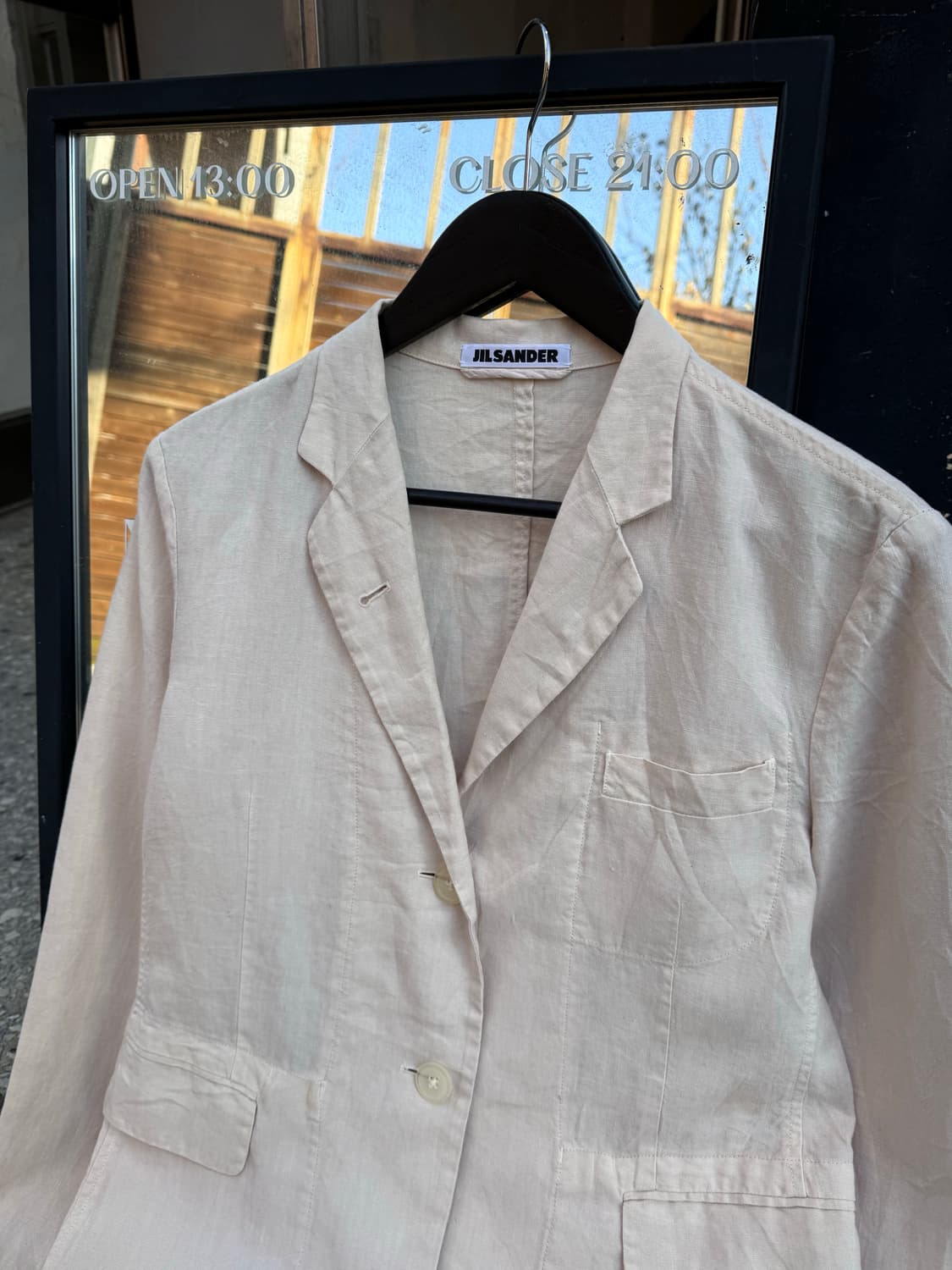 질샌더 라이트 핑크 린넨 버튼 자켓 상품이미지2