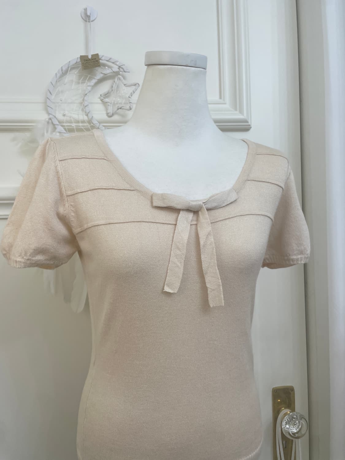 DEAR PRINCESS beige bow point puff knit 상품이미지5