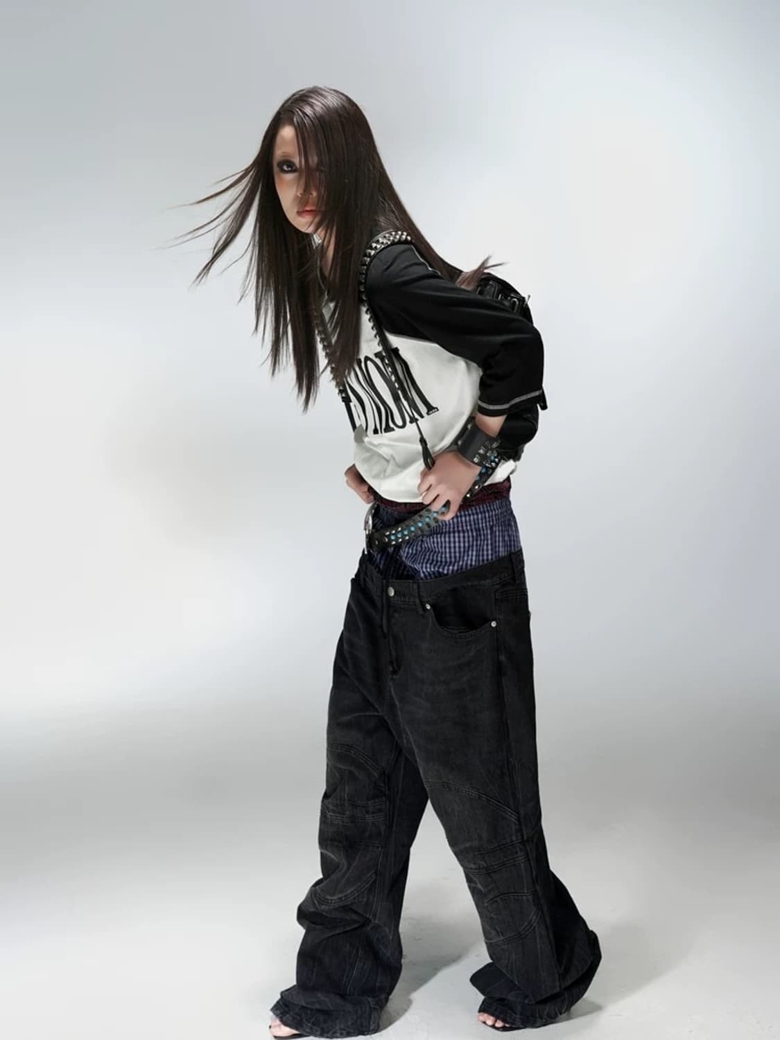 Double Waist Sagging Jeans 상품이미지4