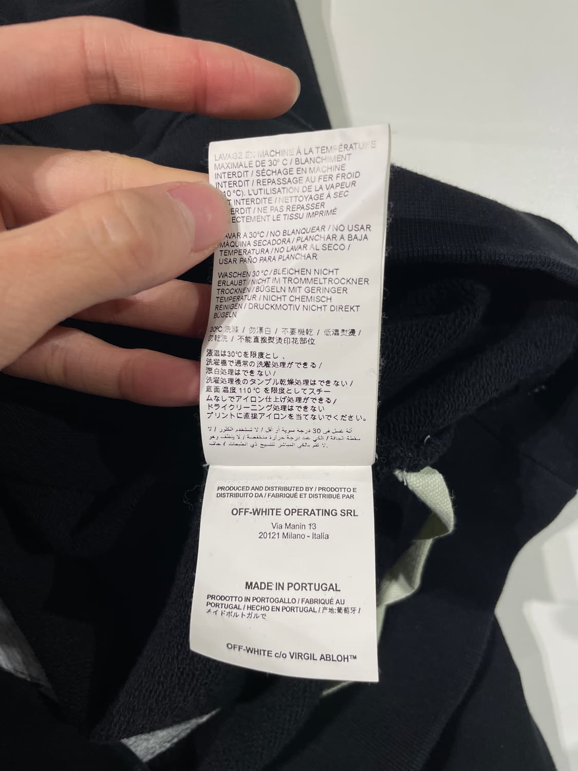 오프화이트 x 도버 스트릿 마켓 블랙 그라데이션 로고 자수 후디 상품이미지9