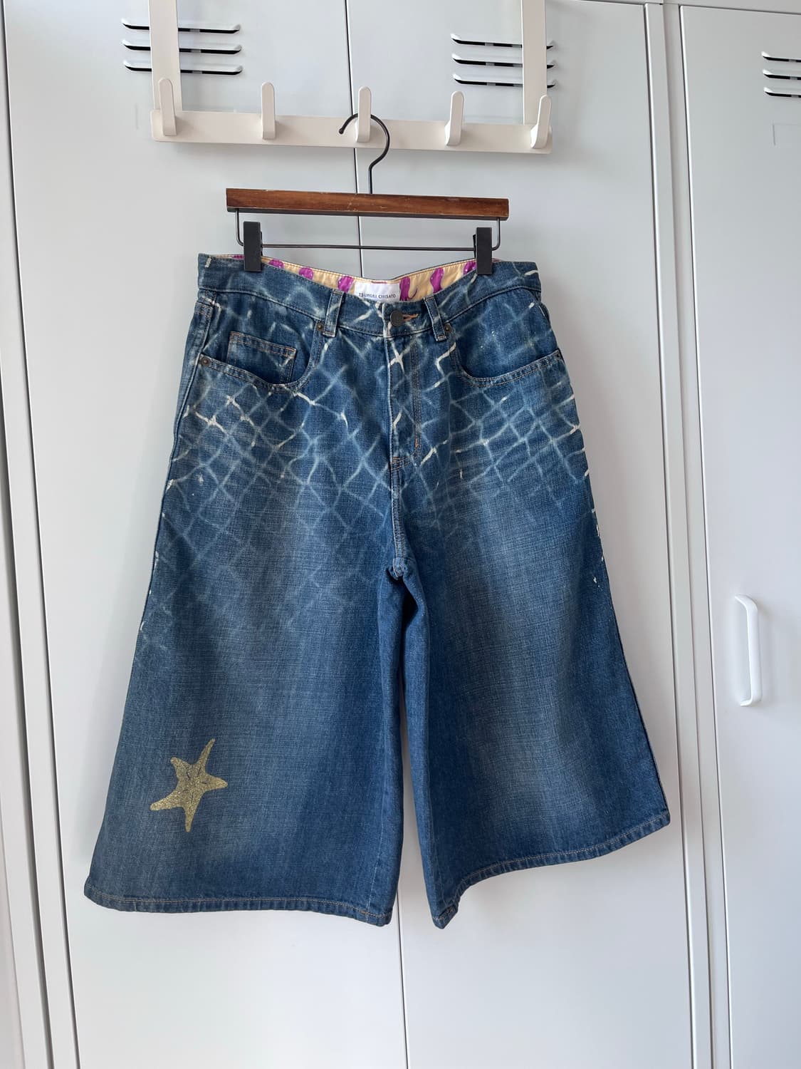 츠모리치사토 Tsumori chisato 별 페인팅 데님 5부 팬츠 상품이미지6