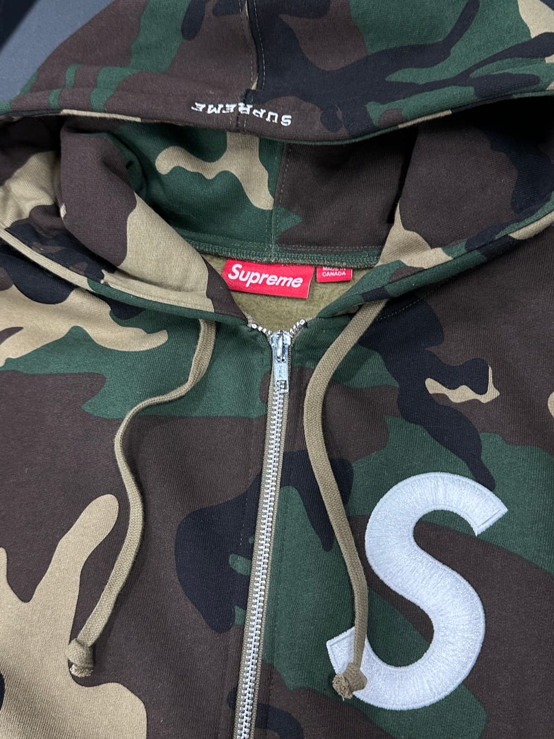 25 FW 슈프림 S 로고 집업 후드 스웨트셔츠 카모 상품이미지6