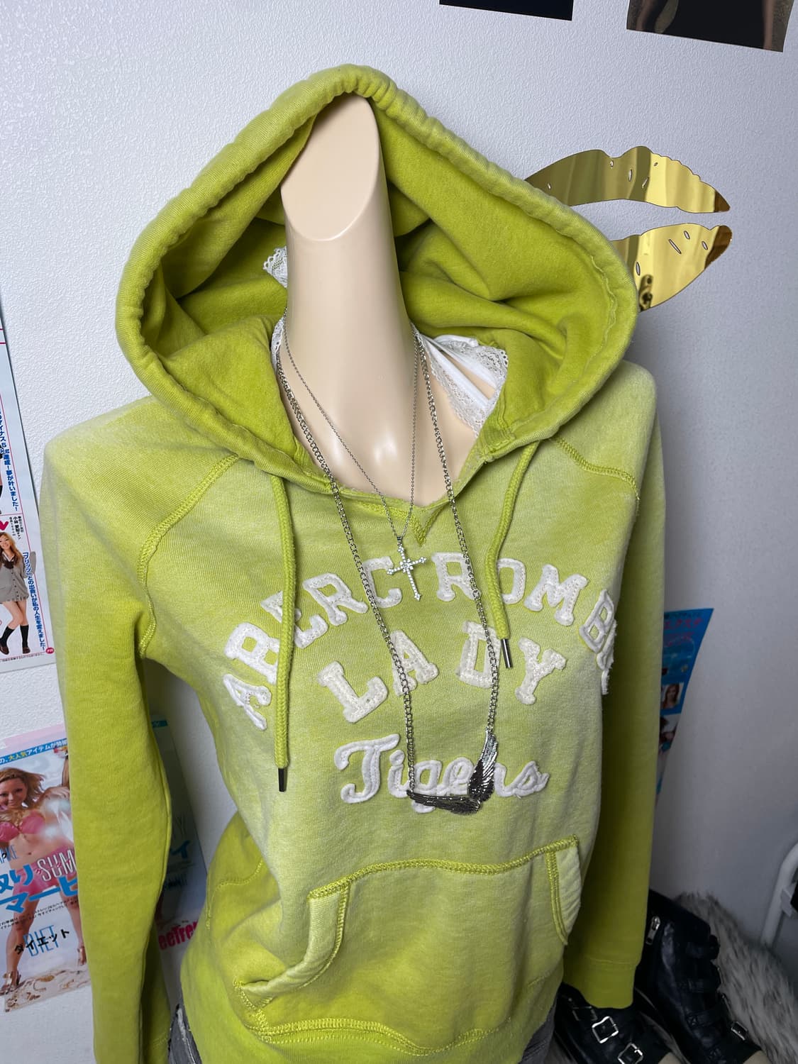 Abercrombie 아베크롬비 연두 그린 후드티 상품이미지2