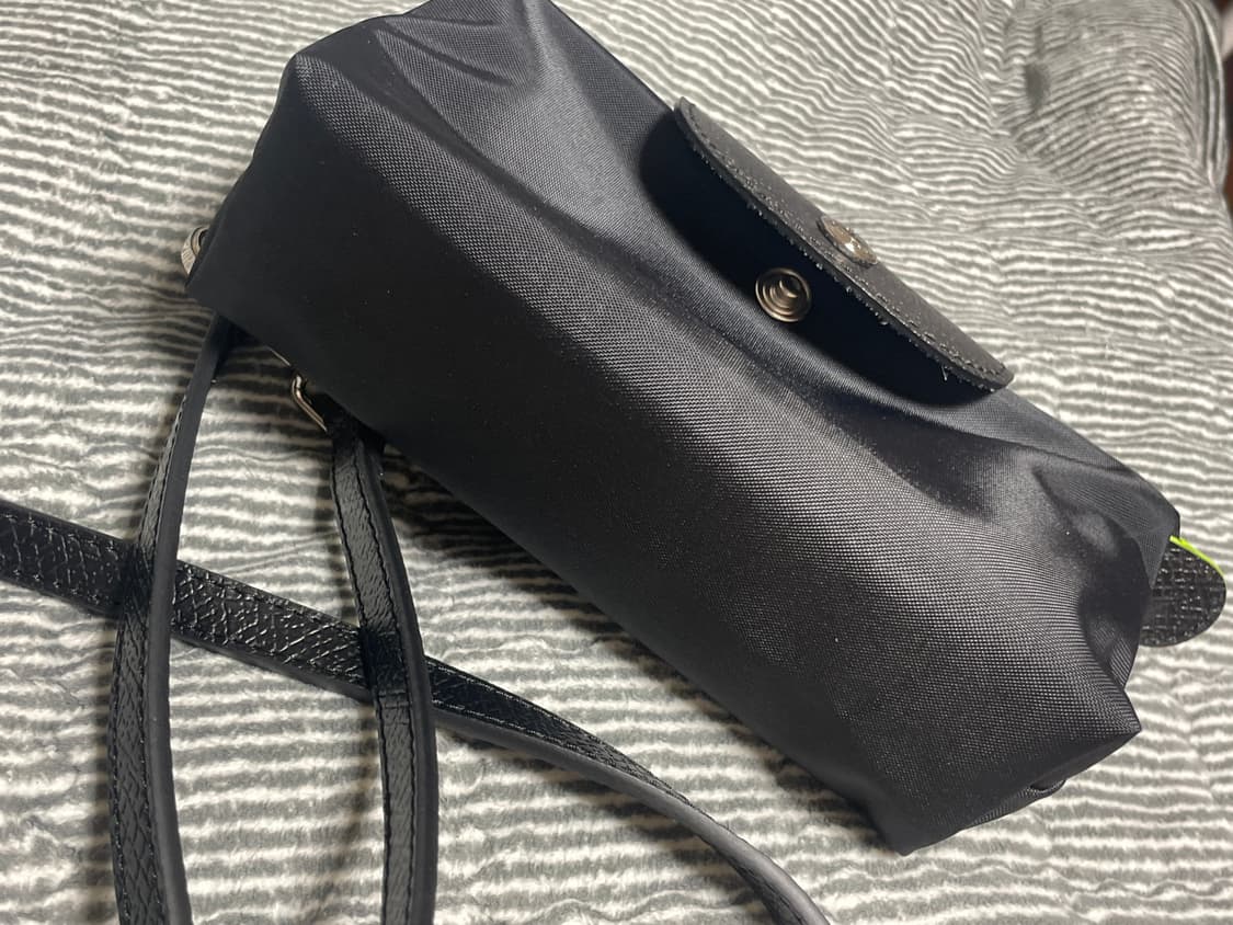 롱샴 르 플리아쥬 블랙 그린 크로스끈+이너백 상품이미지3