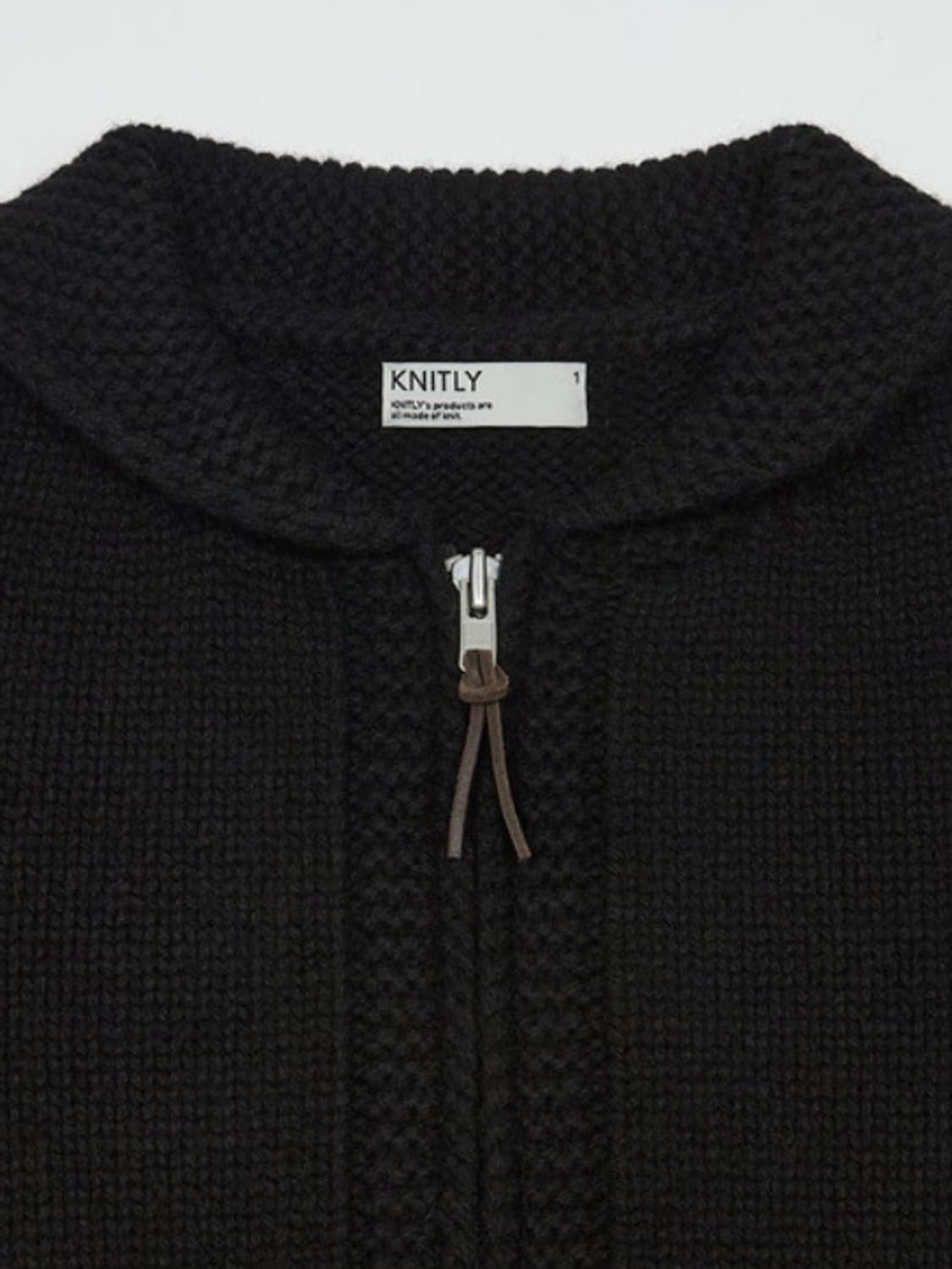 니틀리 코위찬 울 니트 가디건 블랙 상품이미지3