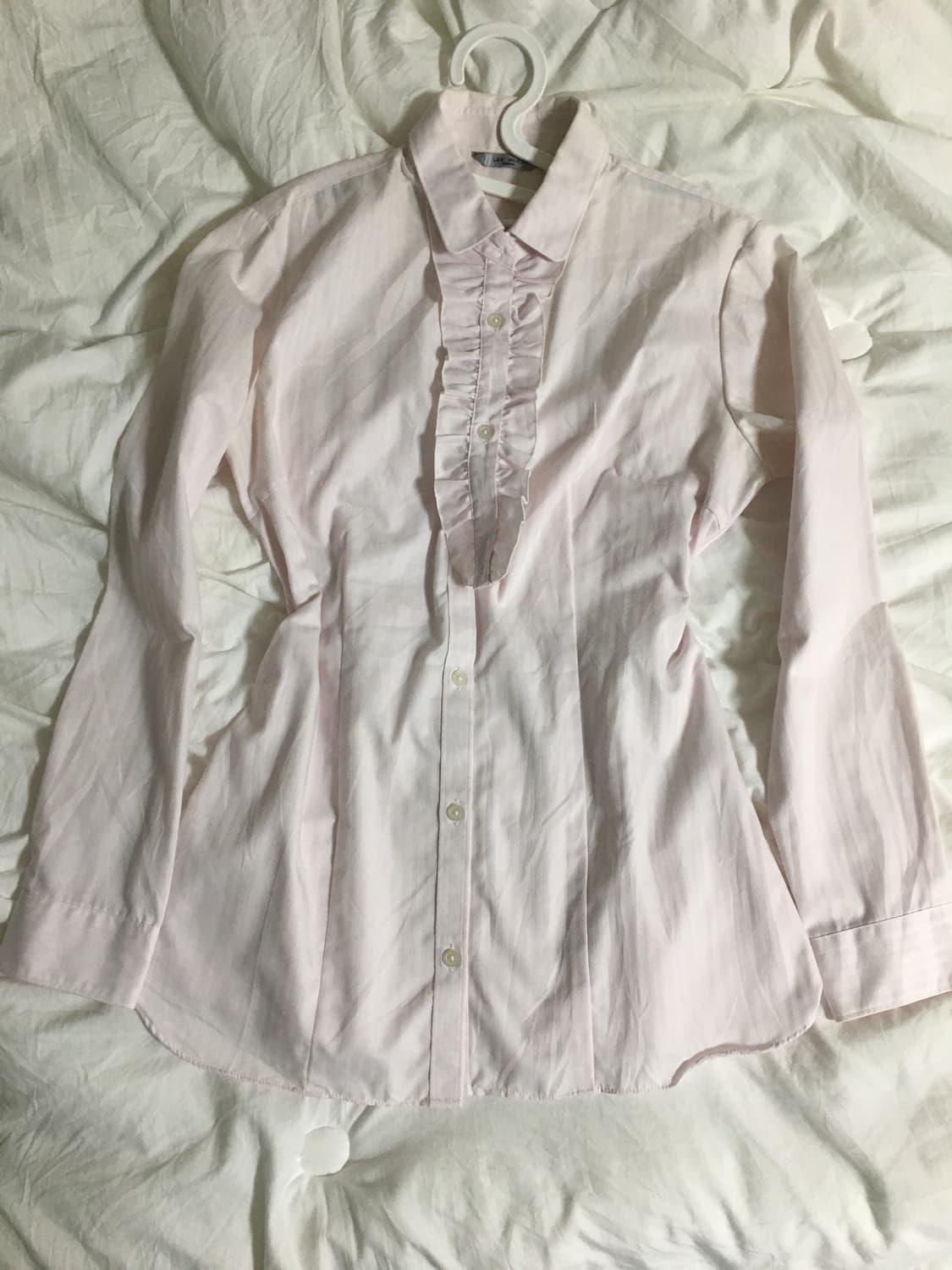 핑크 프릴 포인트 셔츠 히메갸루 라떼갸루 오네갸루 상품이미지1