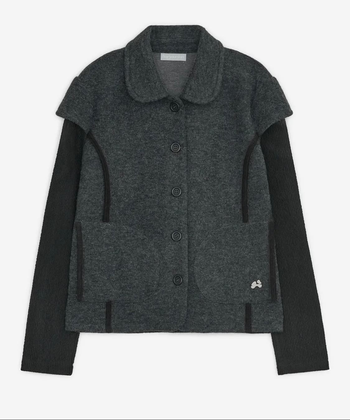 허그유어스킨 라운드 카라 니트 자켓 (차콜) 팔아요 상품이미지1