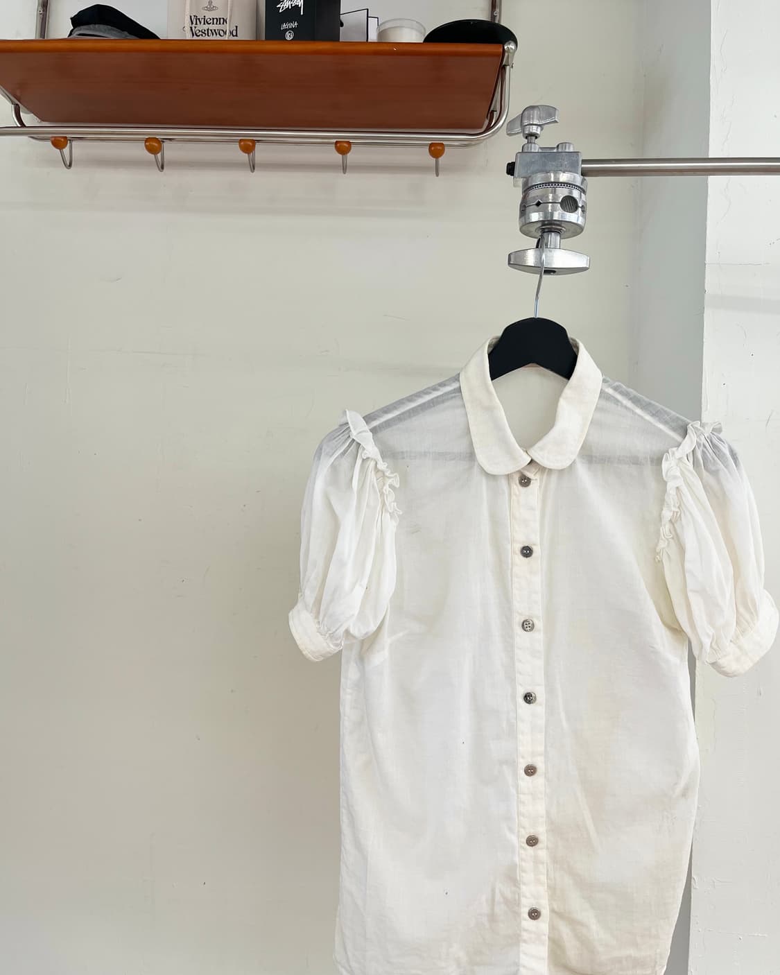 돌체 앤 가바나 화이트 코튼 퍼프 슬리브 셔츠 상품이미지3