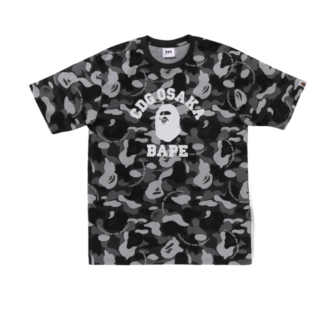 베이프 X 꼼데가르송 오사카 카모 컬리지 티셔츠 상품이미지1