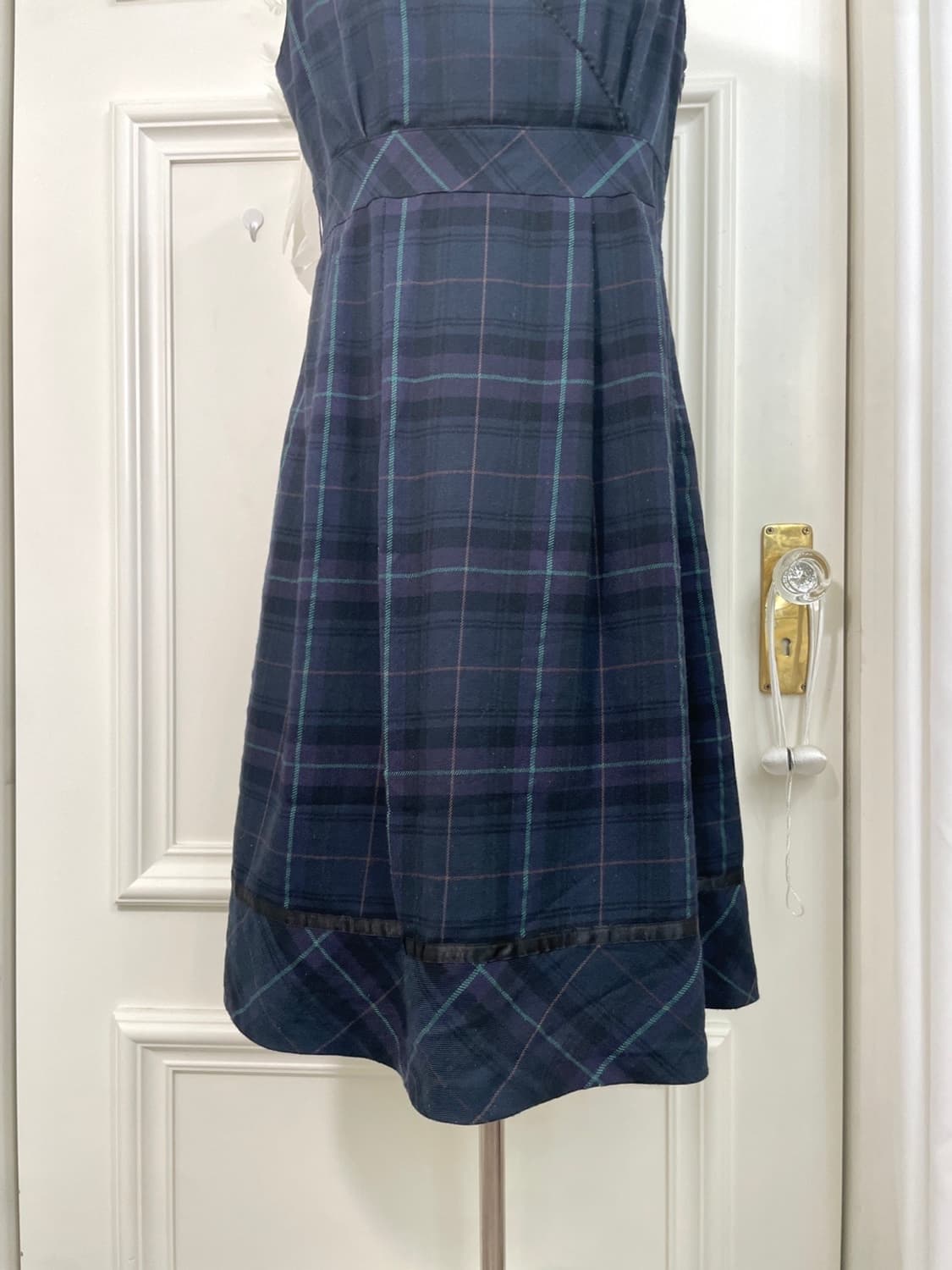 navy check pleats midi opc 상품이미지7