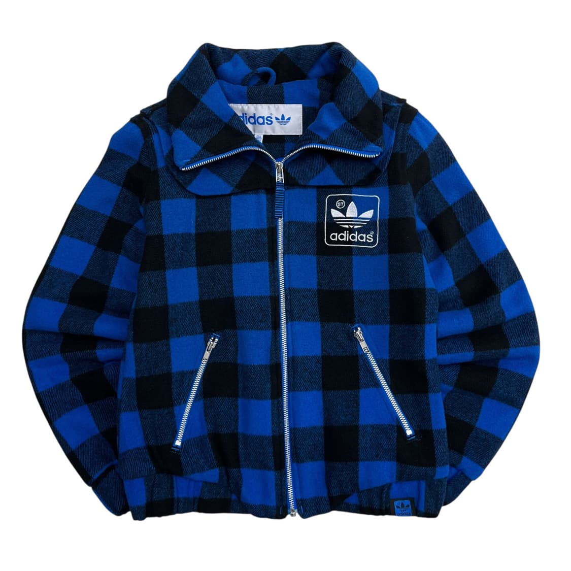 아디다스 블루 타탄체크 울 자켓 95 상품이미지4