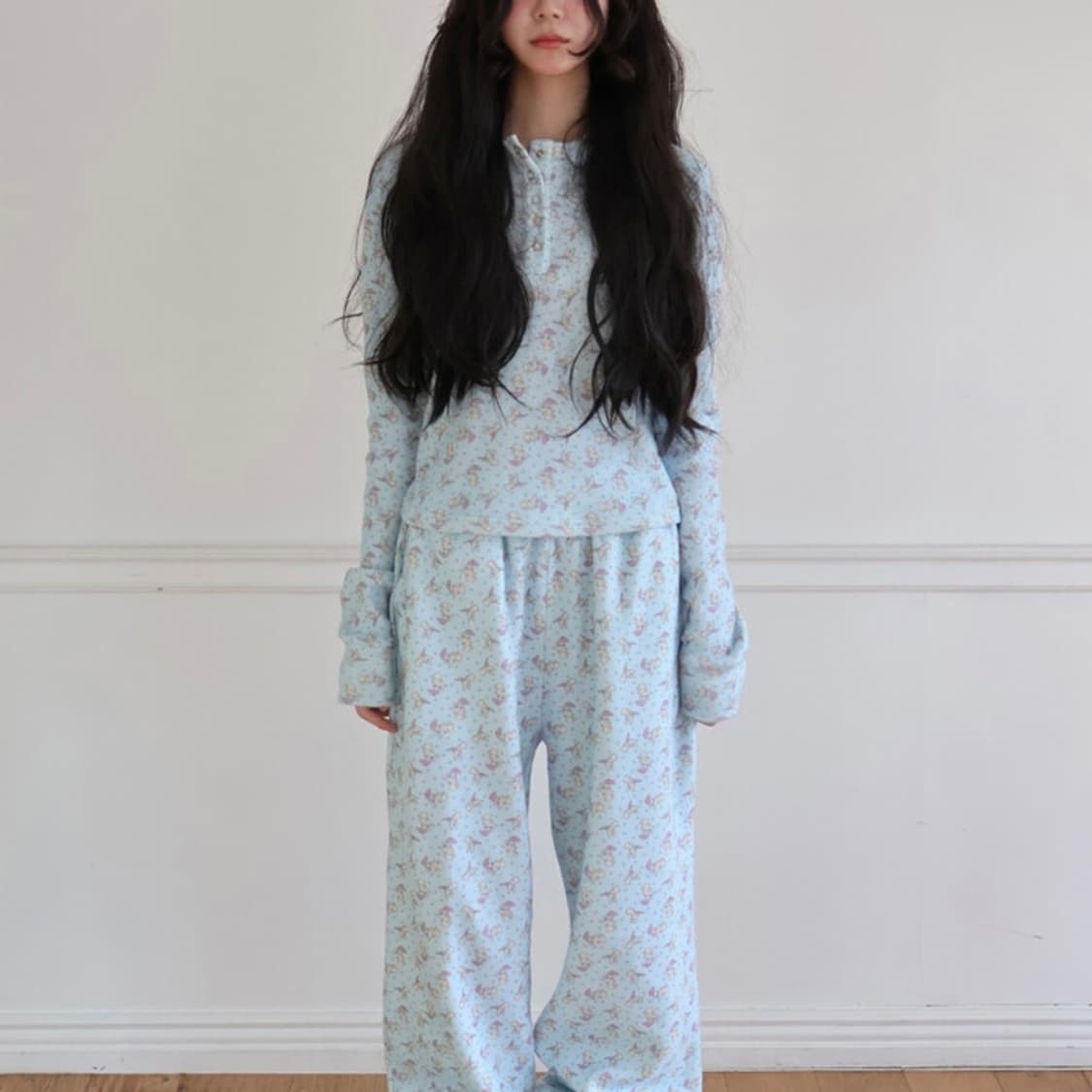 마블링 버니 헨리넥 티 상품이미지2