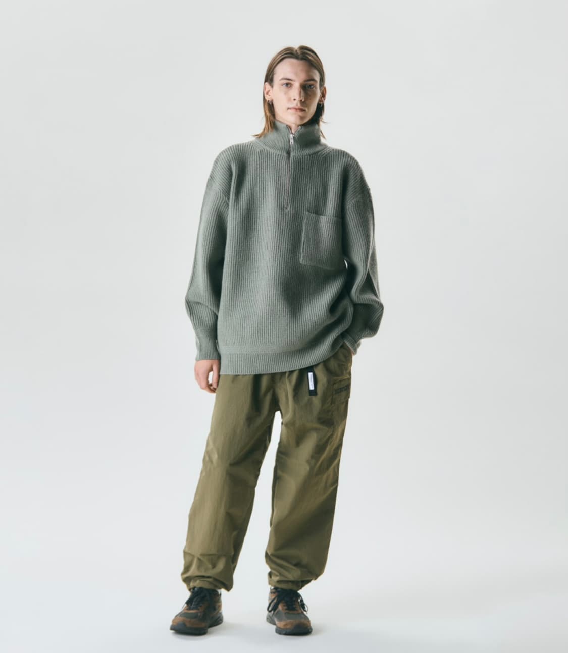 에스피오나지 하프집업 밀러 니트 스웨터 올리브 그린 L 상품이미지3