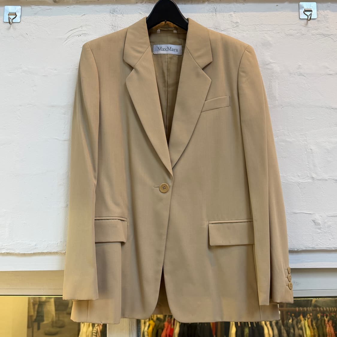 Maxmara 막스마라 울 베이지 싱글 블레이저 40 상품이미지1