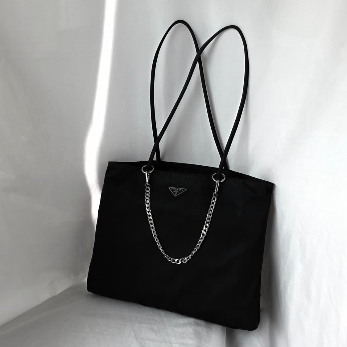 [정품 PRADA] 프라다 긴줄 나일론 숄더백 쇼퍼백 라지 상품이미지7