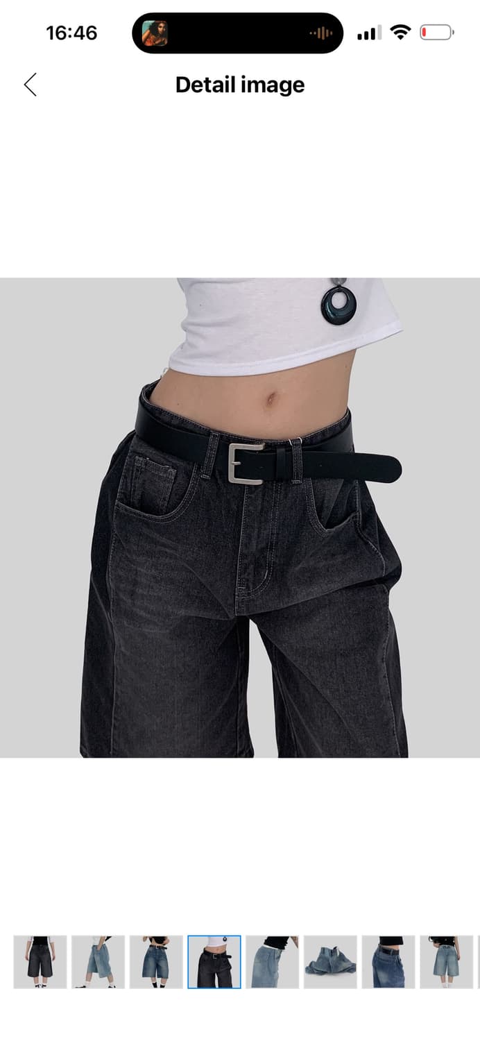 엽절개 데님 버뮤다 팬츠 XL  상품이미지6