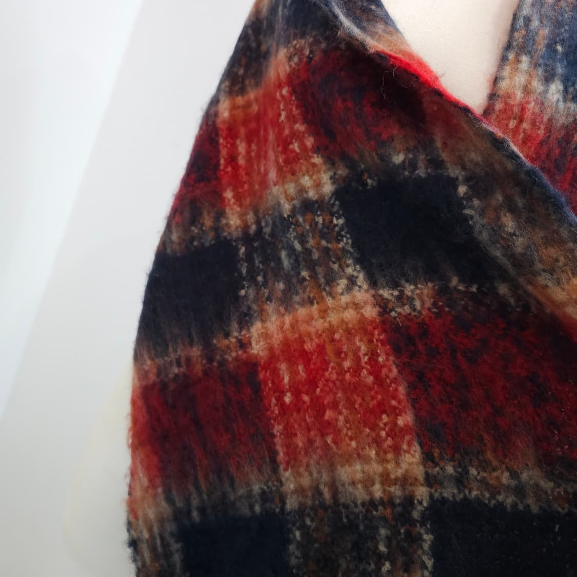 모헤어 체크 머플러 남녀공용  상품이미지5