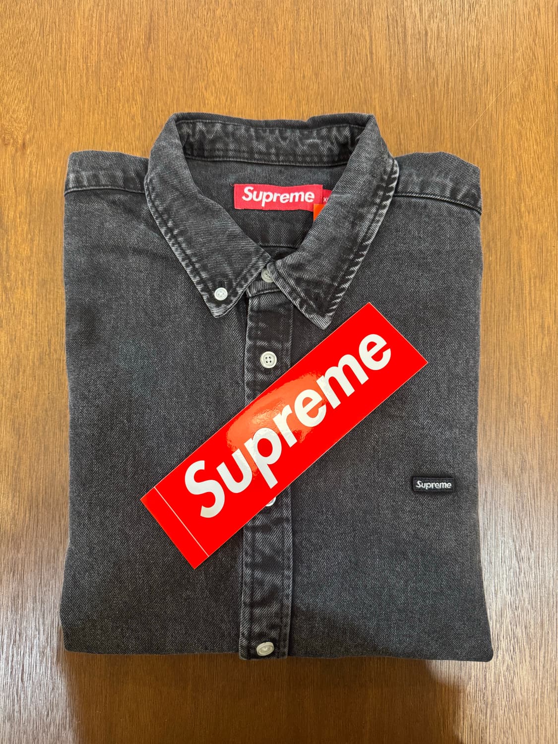 [XL] 슈프림 스몰박스 데님 셔츠 블랙 25FW 상품이미지7