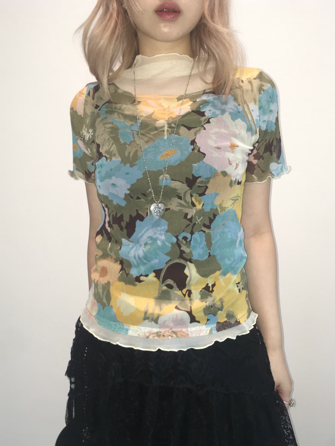 Jpg Vintage flower see through blouse 상품이미지3