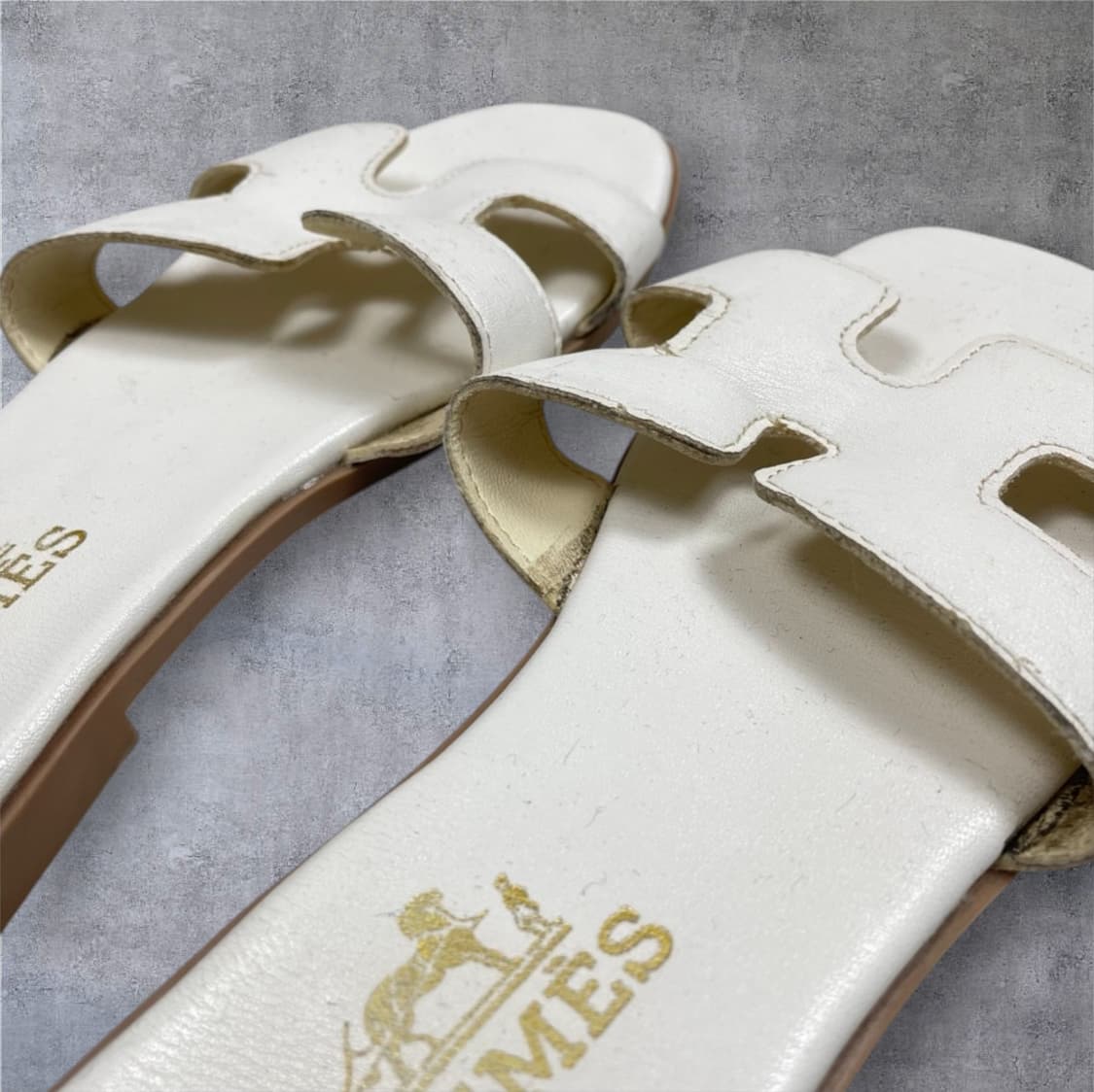 에르메스 Hermes 화이트 오란 샌들 슬리퍼 37 상품이미지4