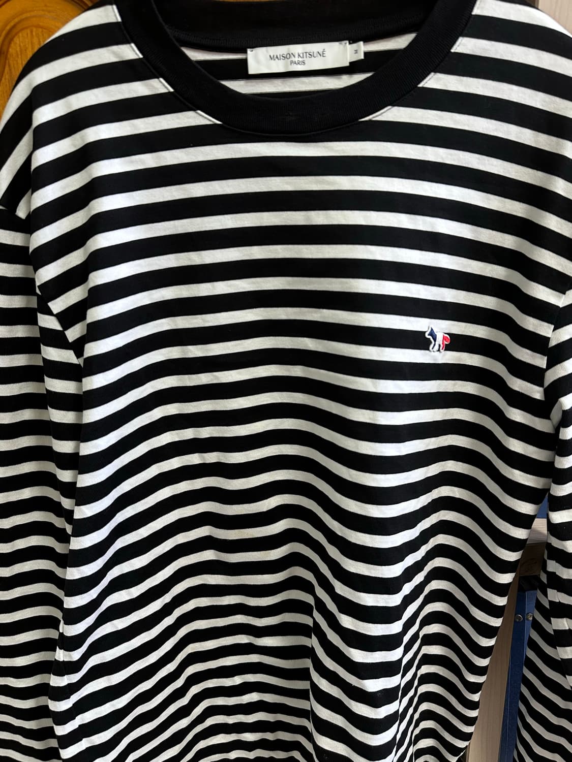 메종키츠네 남성 스트라이프 긴팔 티셔츠 M 상품이미지1
