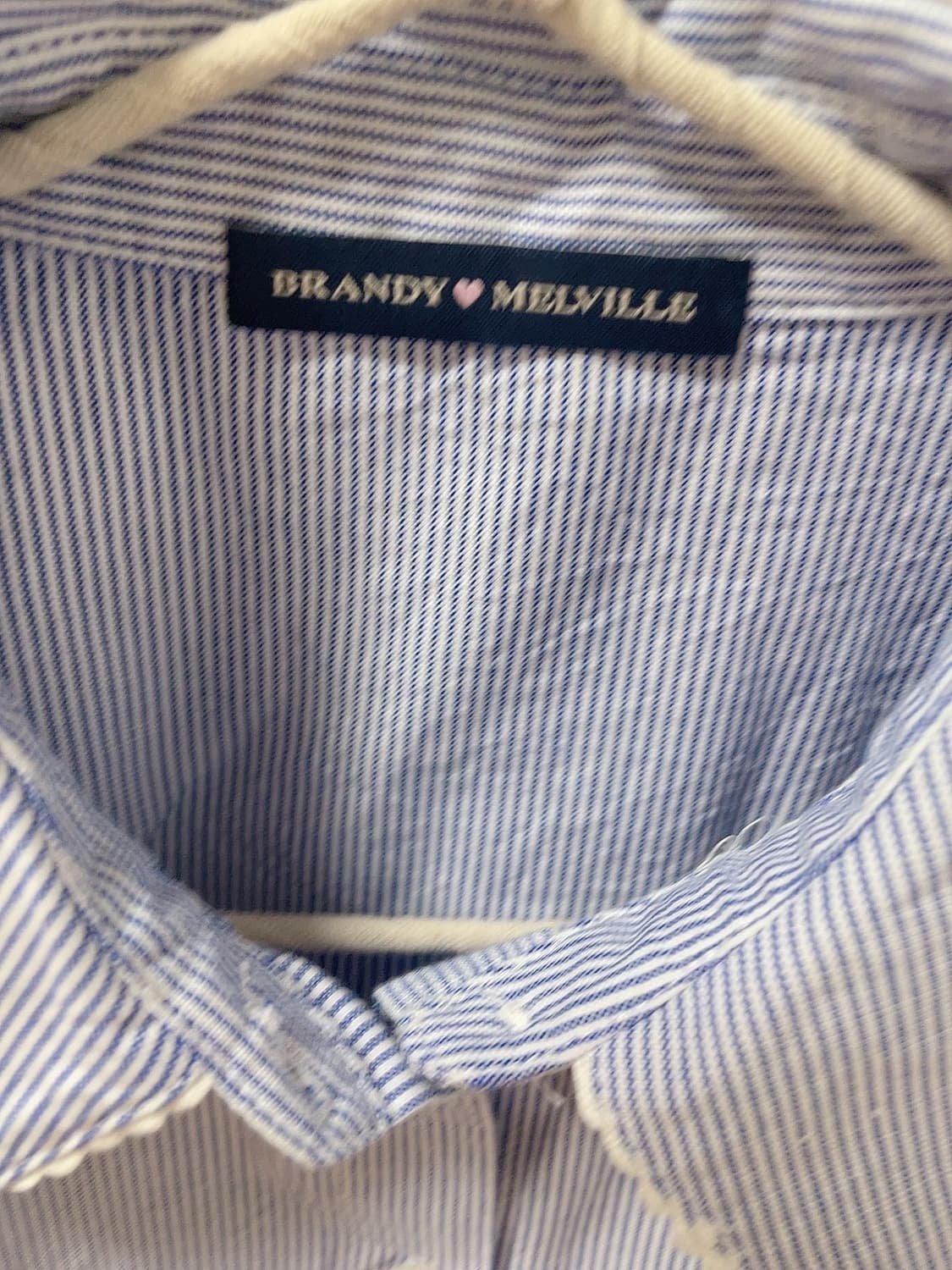 브랜디멜빌 스트라이프 블루 반팔 블라우스 상품이미지3