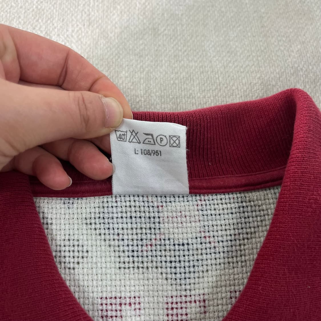 105 00s 빈티지 패턴 카라 코튼 니트  상품이미지4