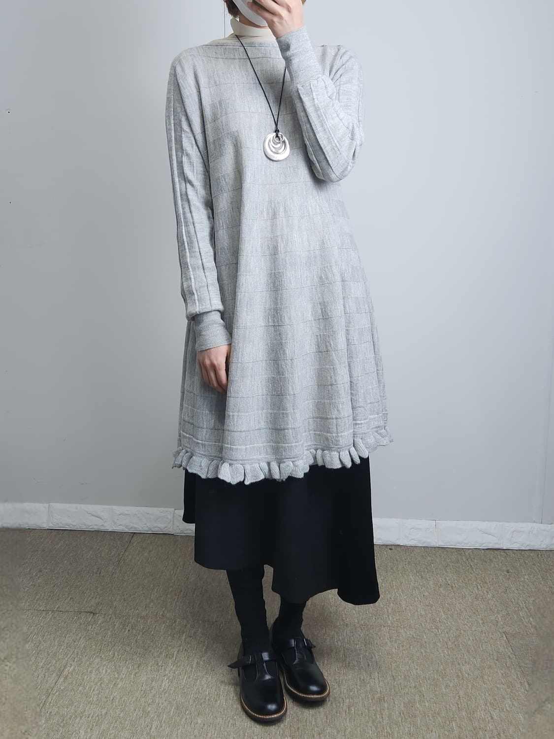 알파카 니트 롱 원피스 상품이미지4