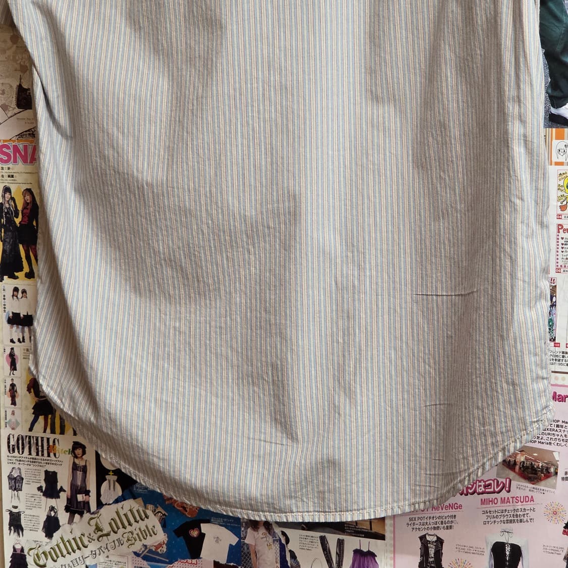 빈티지 자수 스트라이프 반팔 셔츠 상품이미지6