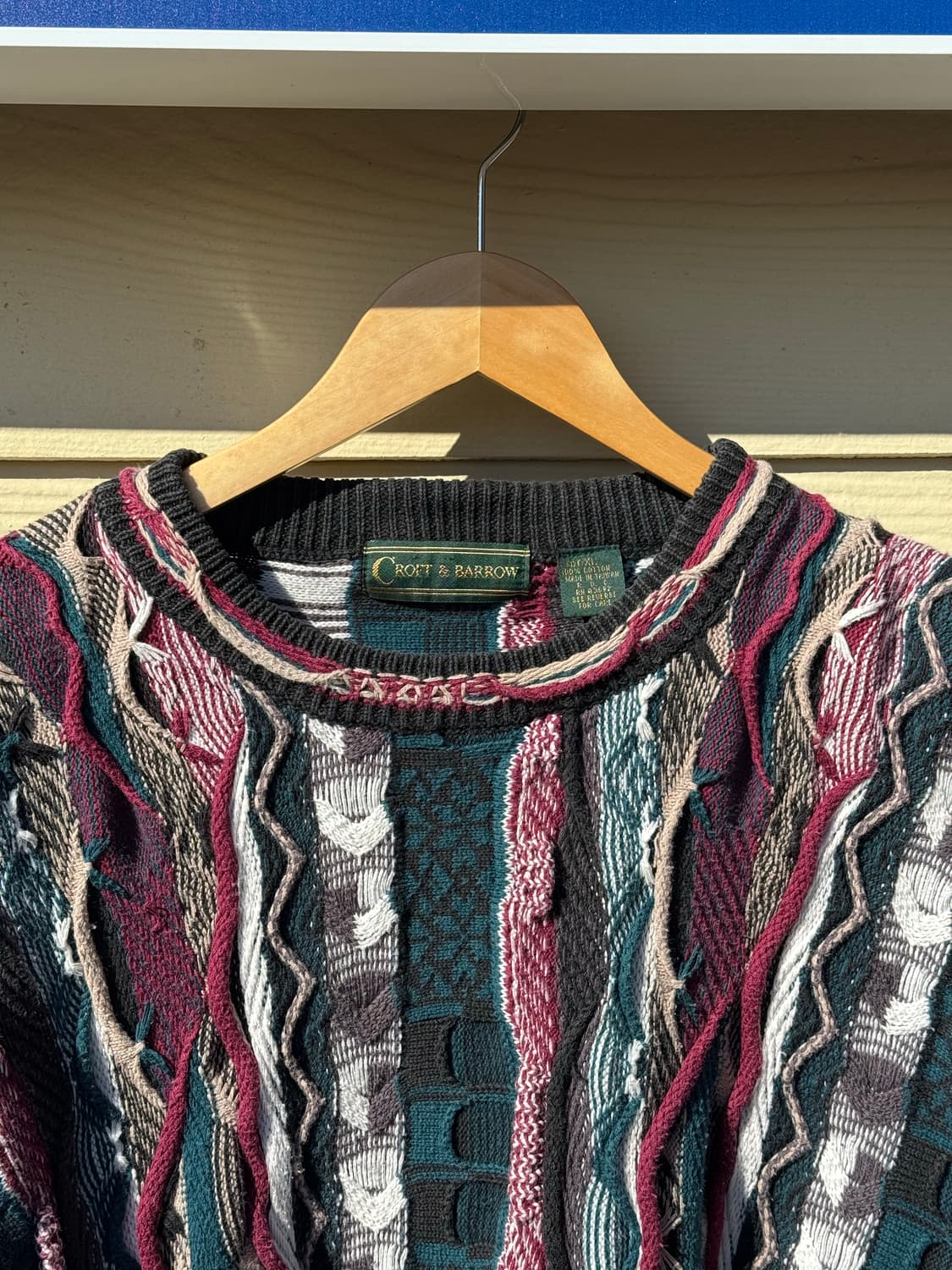 CROFT & BARROW 3D 텍스처 니트 스웨터 쿠지 스타일 상품이미지2