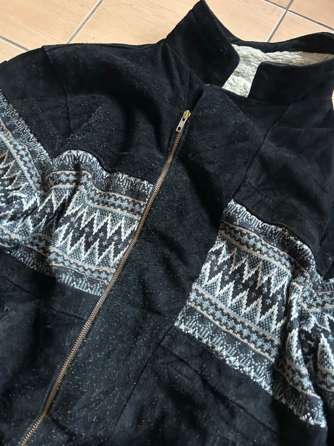 빈티지 소가죽 스웨이드 블루종자켓 상품이미지2