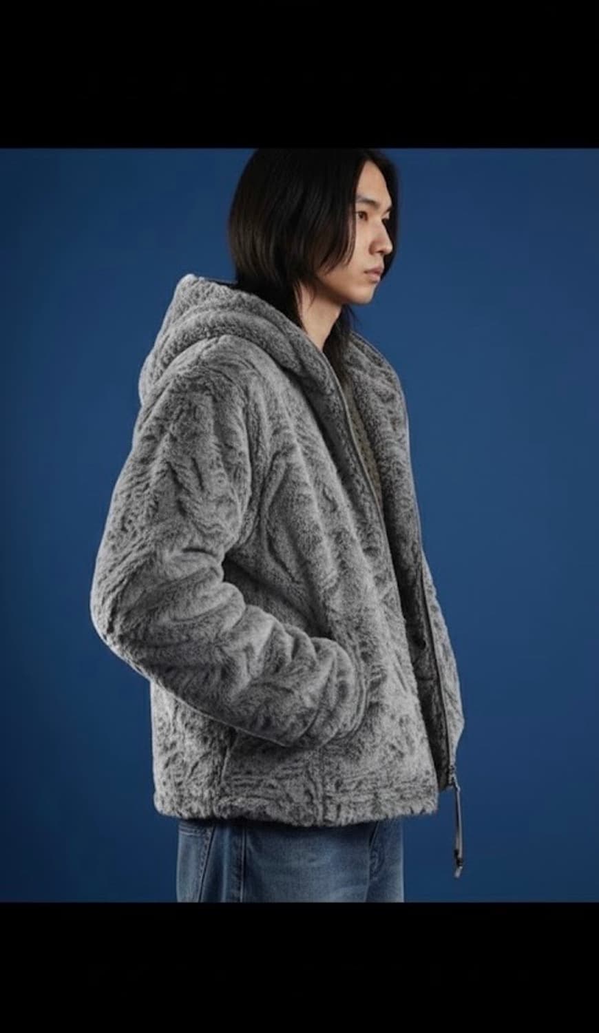 네버포겟 FAUX SHEARLING FULL ZIP UP HOODIE 상품이미지1