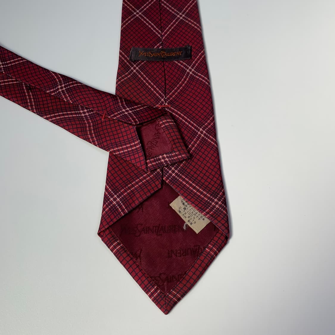 입생로랑(YSL) 레드 체크넥타이 명품 100실크 A+등급 상품이미지6