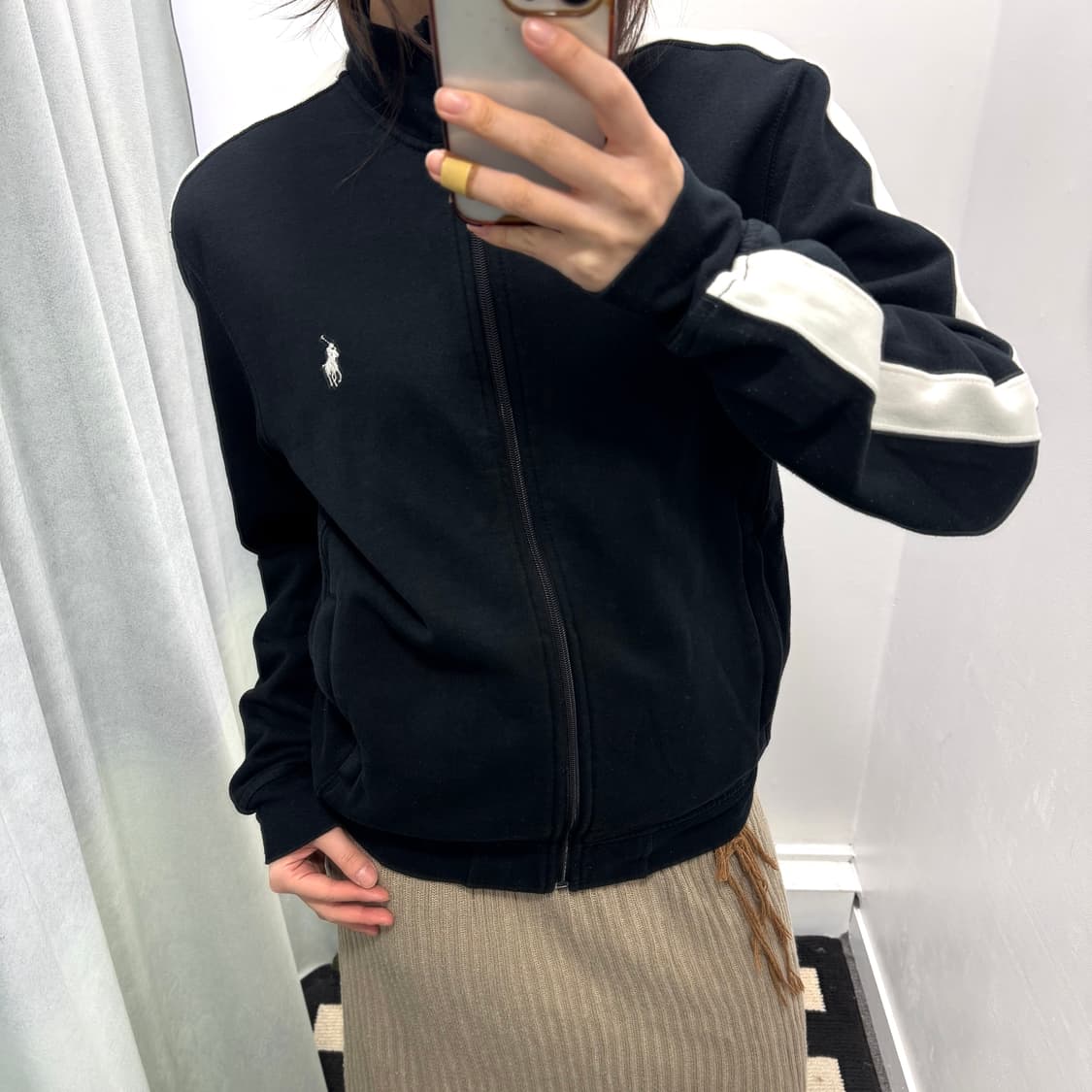 폴로 블랙 코튼 집업 상품이미지2