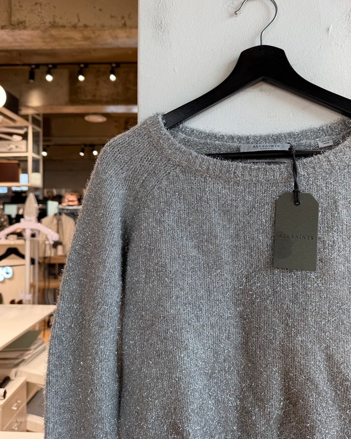 올세인츠 실버 로제타 틴셀 크롭 니트 상품이미지4