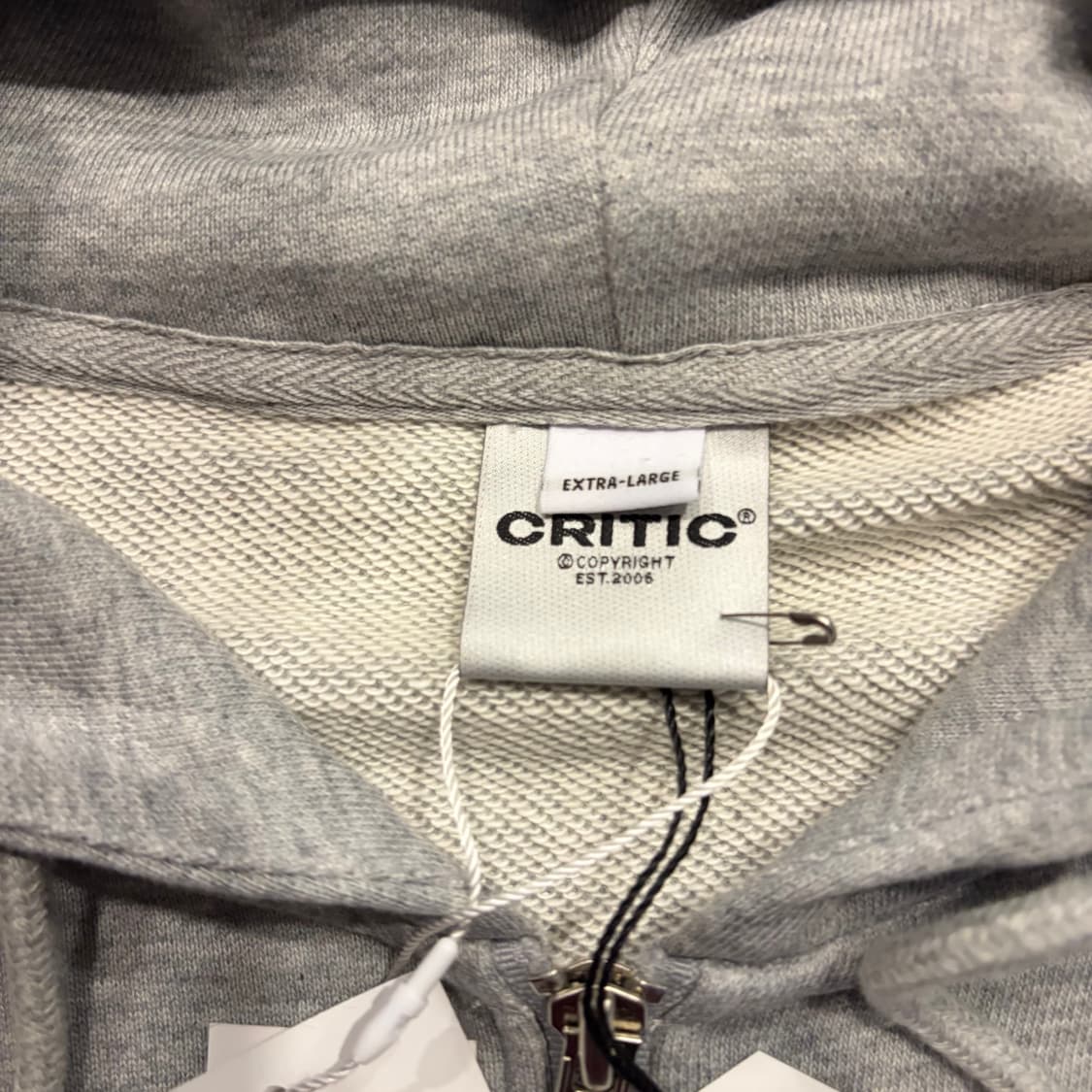 [XL] 크리틱 빅 로고 후드집업 회색 새상품 C874 상품이미지5