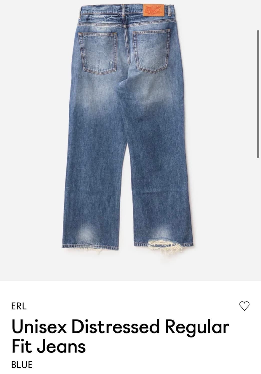 ERL Unisex Distressed Regular fit jeans 상품이미지1
