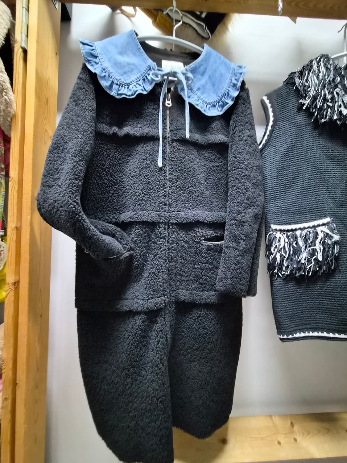 산드로 롱 무스탕 리얼양털 양가죽 상품이미지1